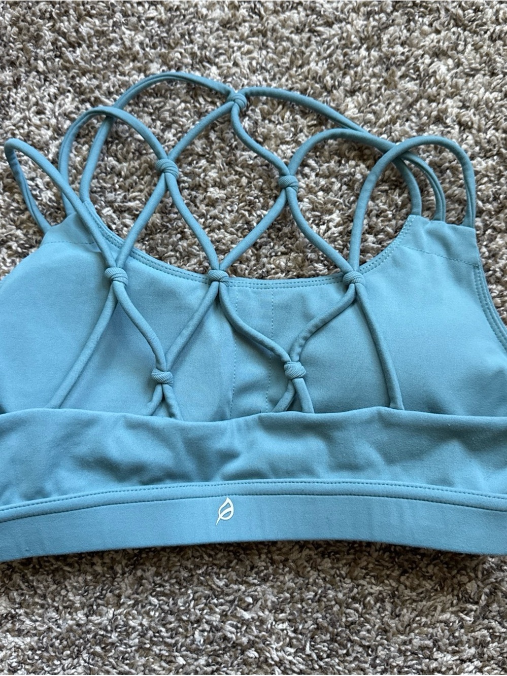 P'tula Aqua Blue Strappy Swim Bikini Top - Picture 2 of 3
